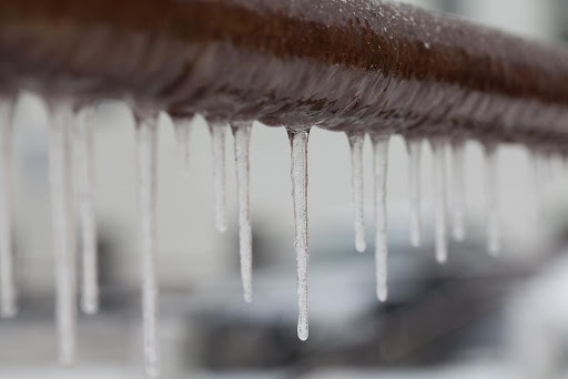 icicles on frozen pipe